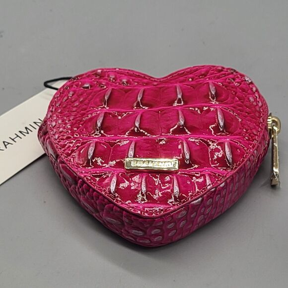 NWT Brahmin Heart Pouch Pink Affection Wallet Clip Coin Purse - Picture 1 of 10